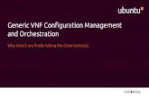 Generic VNF Configuration Management and … VNF Configuration...such as install, start, and stop Compatible with existing config management, such as puppet, chef, ansible, docker,