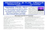 Maternity B.V.M. Church · 090 Maternity BVM YEAR-LONG CELEBRATION OF THE 145TH ANNIVERSARY OF MATERNITY B.V.M. PARISH October 2, 2015 — October 2, 2016 Closing Celebration Saturday,