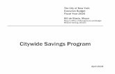 Citywide Savings Program April 2019 - New York · implemented a Program to Eliminate the Gap (PEG) as part of the Citywide Savings Program. All City agencies were given targets that