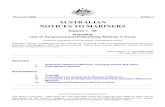 AUSTRALIAN NOTICES TO MARINERSNUMERICAL INDEX OF NOTICES TO MARINERS Edition No 1 Notices Aus Chart, INT Chart, ENC Cell, AHP, BA Pubs 1 Aus 622, PNG 622 2 Aus 84, 167, 280, 281, 519,