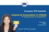 Impact & Innovation in H2020 - Avaleht · Intellectual Property (IP) • Products of the mind • Products of research, experimentation and creativity • Intellectual Property, like