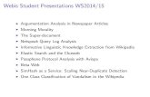 Webis Student Presentations WS2014/15 · 2020-05-22 · Webis Student Presentations WS2014/15 I Argumentation Analysis in Newspaper Articles I Morning Morality I The Super-document