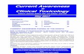 Current Awareness in Clinical Toxicology · 2017-05-16 · Current Awareness in Clinical Toxicology is produced monthly for the American ... Prothrombin time (PT) An initially normal
