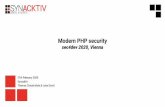 Modern PHP security - sec4dev 2020, Vienna©na-David... · 2020-03-09 · 3/77 Whoarewe? Lena(@_lemeda)andThomas(@swapgs),securityexpertsatSynacktiv. Companyspecializedinoffensivesecurity:penetrationtesting,reverseengineering,