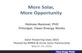 More Solar, More Opportunity - Grow Solar...More Solar, More Opportunity . Developers plan 100MW solar energy project northeast of Fort Dodge, Iowa ... U.S. Energy Resource Portfolio