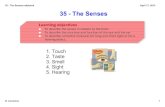 35 The Senses - Mr. C - The Senses.pdf · 35 The Senses.notebook R. Cummins 2 April 17, 2013 The skin is the organ of touch and temperature. It has receptors that do the sensing.