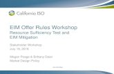 EIM Offer Rules Workshop - California ISO...EIM Offer Rules Workshop. ISO EXTERNAL The ISO has implemented the following RST ... load and VER forecast between T-55 and T-40 test (implemented
