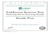 California Science Test Training Items Scoring Guide—Grade Five … · 2019-01-04 · 12 2018–19 California Science Test Training Items Scoring Guide January 2019 Item Grade PE
