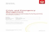 Crisis and Emergency Management - Origin Energy · 2020-05-13 · Crisis and Emergency Management Directive ORG-HSE-DVE-003 Released on August 2010 - Version 1.1 Once printed, this