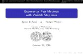 Exponential Peer Methods with Variable Step sizes · What are exponential integrators?Short historical overviewExpint Matlab package Exponential Peer Methods (EPM)Implementation issues