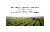 International Spinach Conference Murcia, Spain February 14 ... · On behalf of the organizing committee, we would like to welcome everyone to Murcia, Spain for the 2018 International