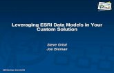 Leveraging ESRI Data Models in Your Custom Solution · – Geodatabase Design Concepts ... • ESRI Press Book – Modeling Our World: The ESRI Guide to Geodatabase Design ... Leveraging