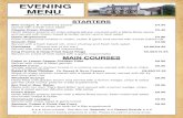 MENU EVENING - irp-cdn.multiscreensite.com · EVENING Please order food at the bar MENU STARTERS Brie wedges & cranberry sauce £4.95 served with a fresh herb salad ClassicPrawnCocktail