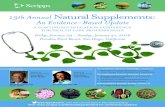 13th Annual Natural Supplements: An Evidence-Based Update · 13th Annual Natural Supplements: An Evidence-Based Update A CONTINUING EDUCATION CONFERENCE FOR HEALTH CARE PROFESSIONALS