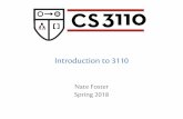 Introduction to 3110 - Cornell University · •Programming isn’t hard •Programming well is veryhard ... •Java 8 •F#, C# 3.0, LINQ ... •Lecture slides & notes –Sometimes
