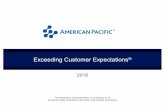 Exceeding Customer Expectations - AMPAC · Exceeding Customer Expectations® 2018 The information contained herein is considered to be American Pacific proprietary information and