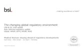 The changing global regulatory environment - BSI Group · Pilot ISO 13485 Audit Report Submission to FDA • ISO Audit Report from CAB certified by a GHTF regulator (GD211 compliant).