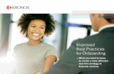 Improved Best Practices for Onboarding · developed for financial services organizations. Read on for tips and best practices to help simplify the onboarding process for your HR team