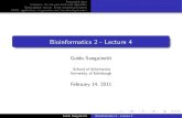 Bioinformatics 2 - Lecture 4 · Guido Sanguinetti Bioinformatics 2 - Lecture 4. Sequential data Inference: the forward-backward algorithm Transcription factors: linear dynamical systems