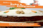 Carrot cake (gluten free) - Muscular Dystrophy UK...Sandwich the cake layers together using about a third of the cream cheese icing and then cover the cake with the rest. 9. Use the