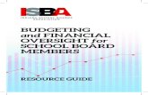BUDGETING and FINANCIAL OVERSIGHT for SCHOOL BOARD … · 2018-07-17 · BUDGETING and FINANCIAL OVERSIGHT for SCHOOL BOARD MEMBERS RESOURCE GUIDE INDIANA SCHOOL BOARDS ASSOCIATION