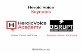 Heroic Voice Keynotes Voice...Lamley. Purpose of Webinar #1. Fulﬁll the DisruptHR Promise Energize Inform Inspire. Potential for Connection The Connecon Triangle™ ... 12 piece