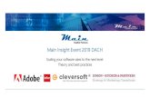 Main Insight Event 2019 DACH · 2019-05-14 · Main Insight Event 2019 DACH Strategic investor for established software firms Time Program 10:30-11:00 Welcome reception 11.00-11:20