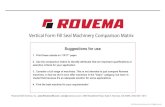 Vertical Form Fill Seal Machinery Comparison Matrix · Vertical Form Fill Seal Machinery Comparison Matrix Suggestions for use 1. Print these sheets on 11X17” paper 2. Use the comparison