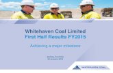 Whitehaven Coal Limited First Half Results FY2015€¦ · Seaborne thermal coal demand is expected to grow from 895Mt in 2012 to 1201Mt in 2019 a growth rate of 4.5% The growth rate