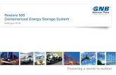 Restore 500 Containerized Energy Storage System€¦ · Containerized Energy Storage System Büdingen 2016 . Restore 500 Advantages 2 Modular 20 ft energy storage systems ›„Plug