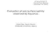 Evaluation of sea surface salinity observed by Aquarius · Aquarius SSS (beam1, 2, 3) 1) V2.3.1 : NASA/JPL PO.DAAC 2) CAP V2.3.1 : NASA/JPL, Dr. Simon Yueh 3) RSS V3 : Remote Sensing