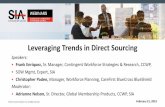 Leveraging Trends in Direct Sourcing · Wednesday, November 13, 2019 Workforce Solutions Global Buyer Webinar APAC Wednesday, December 04, 2019 2019 and the Year in Review Tuesday,