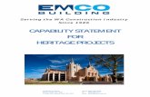 CAPABILITY STATEMENT FOR HERITAGE PROJECTS · The EMCO Building experience is backed by the capability of our highly skilled and professionally qualified ... • EMCO Building approach