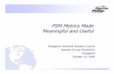 SCIC PSM Metrics - Society of Loss Prevention · Approach to PSM Metrics Plants Corporate BOD Senior Leadership SVP, Manufacturing PSM Best Outside Practices Team Entities Monthly
