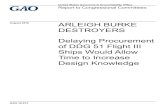 GAO-16-613, ARLEIGH BURKE DESTROYERS: Delaying Procurement ... · We conducted this performance audit from July 2015 to August 2016 in accordance with generally accepted government