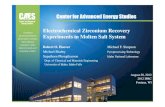 Center for Advanced Energy Studies...Center for Advanced Energy Studies Electrochemical Zirconium Recovery Experiments in Molten Salt System Robert O. Hoover Michael F. Simpson Michael