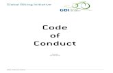 Code of Conduct - gbi-event · GBI’s Code of Conduct 1. Introduction Why a Code of Conduct? Global Biking Initiative is a community acting in the international arena and we, as