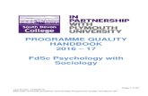 PROGRAMME QUALITY HANDBOOK 2016 17 FdSc Psychology … · PROGRAMME QUALITY HANDBOOK 2016 – 17 FdSc Psychology with Sociology . Page 2 of 51 Last Saved: 14/09/2016 Plymouth University