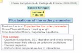 Sandro Stringari Lecture 4 7 Mar 05 · Sandro Stringari Lecture 4 7 Mar 05 Fluctuations of the order parameter Previous Lecture. Equation for the order parameter. Gross-Pitaevskii
