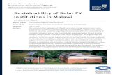Sustainability of Solar PV Institutions in Malawi · sustainability of off-grid PV systems was identified as a major issue for community renewable energy development in Malawi. The