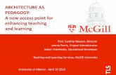 ARCHITECTURE AS A new access point for enhancing teaching · A new access point for enhancing teaching and learning ^We have assumed… that learning takes ... –More comprehensive