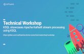 Technical Workshop - PUE · Event Transformation with Stream Processing Lower the bar to enter the world of streaming streams The streaming SQL engine for Apache Kafka® to write
