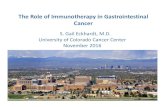 The Role of Immunotherapy in Gastrointestinal Cancer2016.icpoep.com/downloads/Nov 3/1611031715_S.GailEckhardt.pdfThe Role of Immunotherapy in Gastrointestinal Cancer S. ... Colorectal