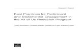 Best Practices for Participant and Stakeholder Engagement ... · methods study of participant and stakeholder engagement in the AoURP to define a set of best practices that all participating