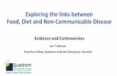 Exploring the links between Food, Diet and Non ... · White meat Wine Sodas Baked goods Spread fats Red and processed meat Control Group Low-fat dairy products Bread potatoes and