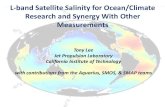 L-band Satellite Salinity for Ocean/Climate Research and ......L-band Satellite Salinity for Ocean/Climate Research and Synergy With Other Measurements. Soil Moisture & Ocean Salinity
