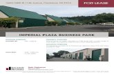 IMPERIAL PLAZA BUSINESS PARK...IMPERIAL PLAZA BUSINESS PARK OFFERING SUMMARY Available SF: 690 - 7,080 SF Lease Rate: $745 - 2,500 per month (MG) PROPERTY OVERVIEW Multi-building incubator