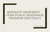 Mosquito Abatement – Public Assistance Program and Policy · Supplies of medical equipment and products, including drugs, medical devices, blood, and blood products. Environmental