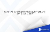 NATIONAL KE-CIRT/CC CYBERSECURITY UPDATES 24th October … · Summary Headlines Impact Metric Against Count of Events Critical High Medium Informative Regional Highlights 0 1 0 1