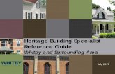 Heritage Building Specialists Reference List · 2017-07-14 · Note to Readers: The Town of Whitby has provided the following list of heritage building specialists to assist owners